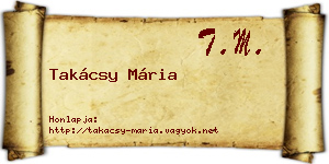 Takácsy Mária névjegykártya