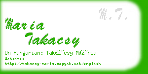 maria takacsy business card